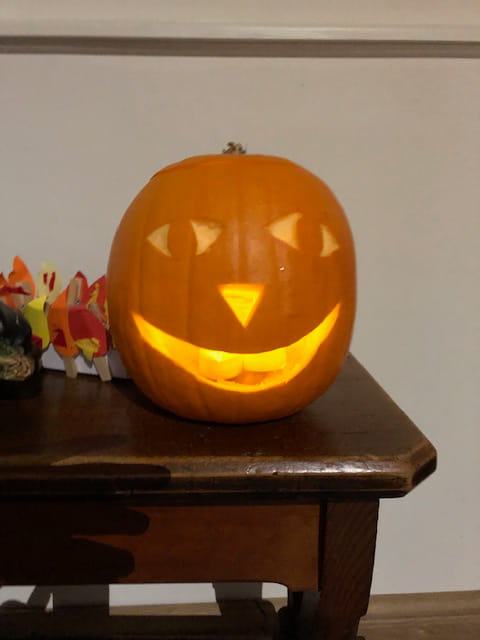 A very happy Light Party pumpkin!
